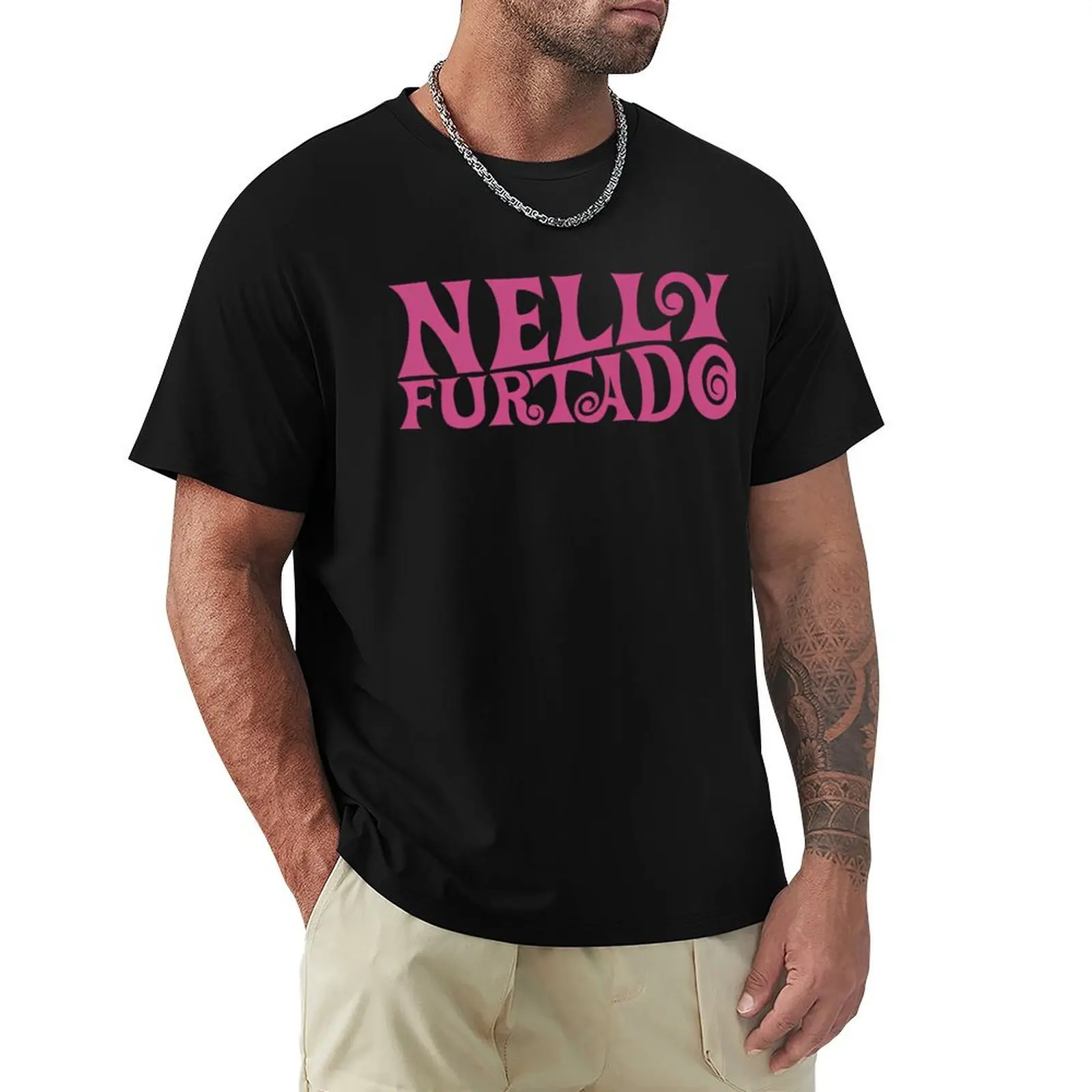 Nelly Furtado - Pink Logo - Whoa Nelly! Camiseta holgada Folklore, camiseta informal de moda urbana