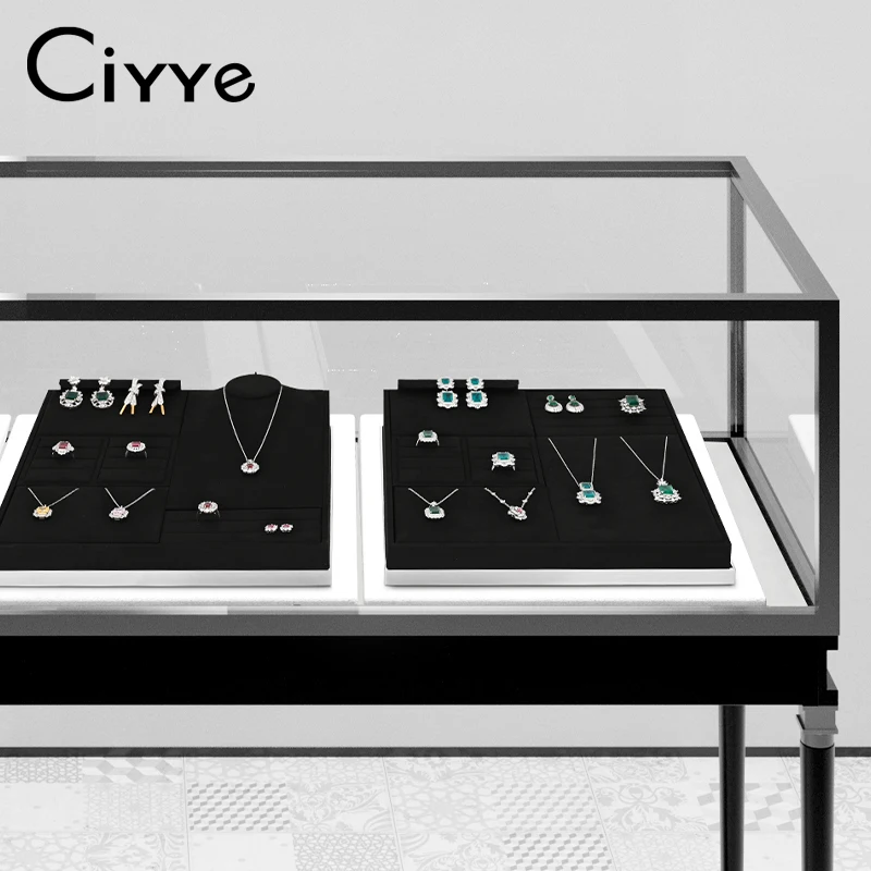 Ciyye Microfiber Jewelry Display Stand Props Shop Window Storage for Earrings Ring Necklaces Jewelry Display Trays Set Wholesale