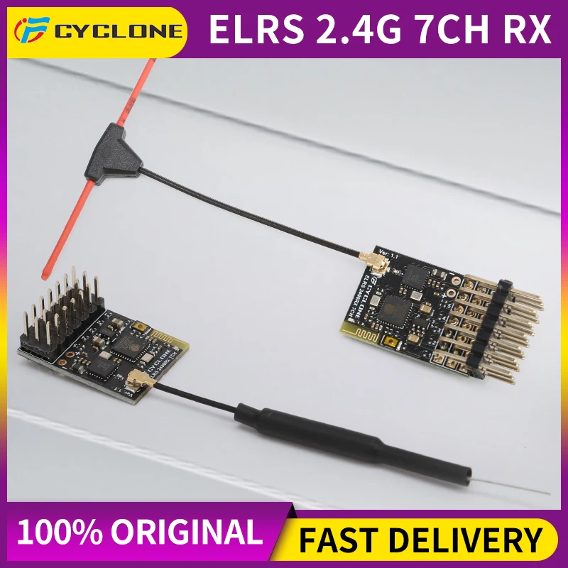 1/2PCS CYCLONE ELRS 2.4G 7CH PWM Receiver ExpressLRS RX 2400RX PWM/CRSF Protocol For RC FPV Drone Fixed Wing Car Boat Quadcopter