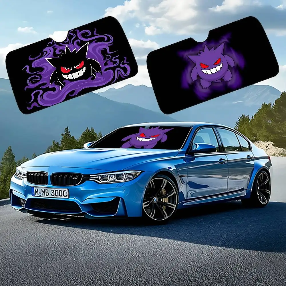 Anime Cute G-Gengar Stylish And Trendy Windshield Sunshade, Car Windshield Cover, Car Sunshade Curtain, Car Sun Protection Cover view 3