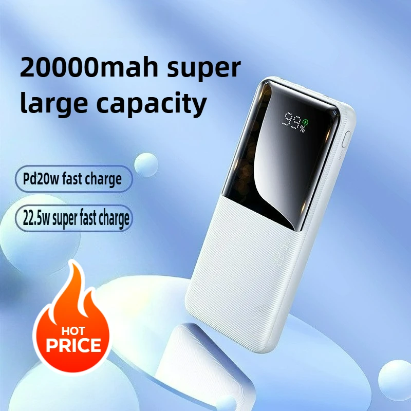 

20000mAh 20W 22.5W Fast Charging Power Bank with Digital Display for Smartphones For iPhone Samsung Huawei