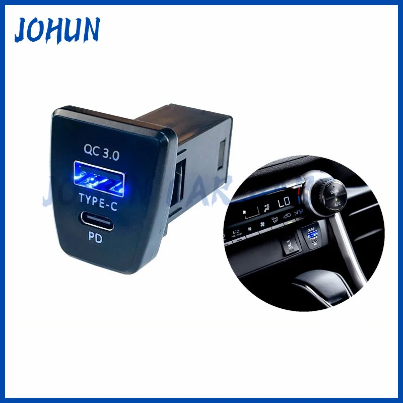 

Центральное положение управления PD Quick Charge QC3.0 12 В/24 В, розетка прикуривателя, быстрая зарядка для Toyota RAV4 Vranda 2020-2023