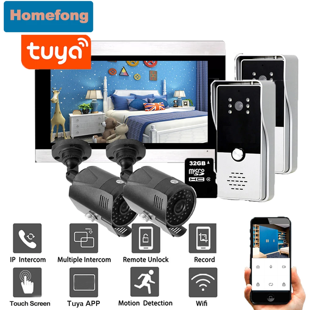 Homefong 1080p Tuya Smart Home Video Intercom Door Phone Doorbell Camera Security Protection 7\