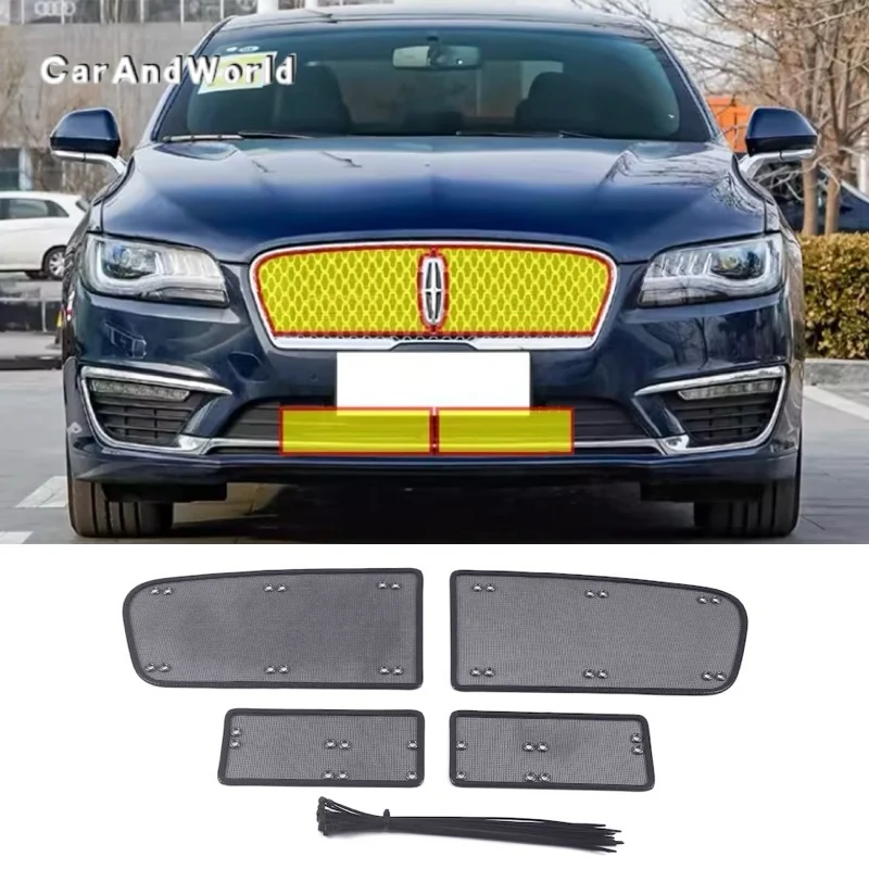 

Средние решетки из нержавеющей стали, вставная сетка для защиты от насекомых, сетчатая накладка, автомобильный аксессуар для LINCOLN MKZ MKX 2015-2020