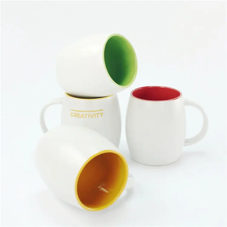 High Appearance Level Colored Glazed Ceramic Cup Home Breakfast Cup