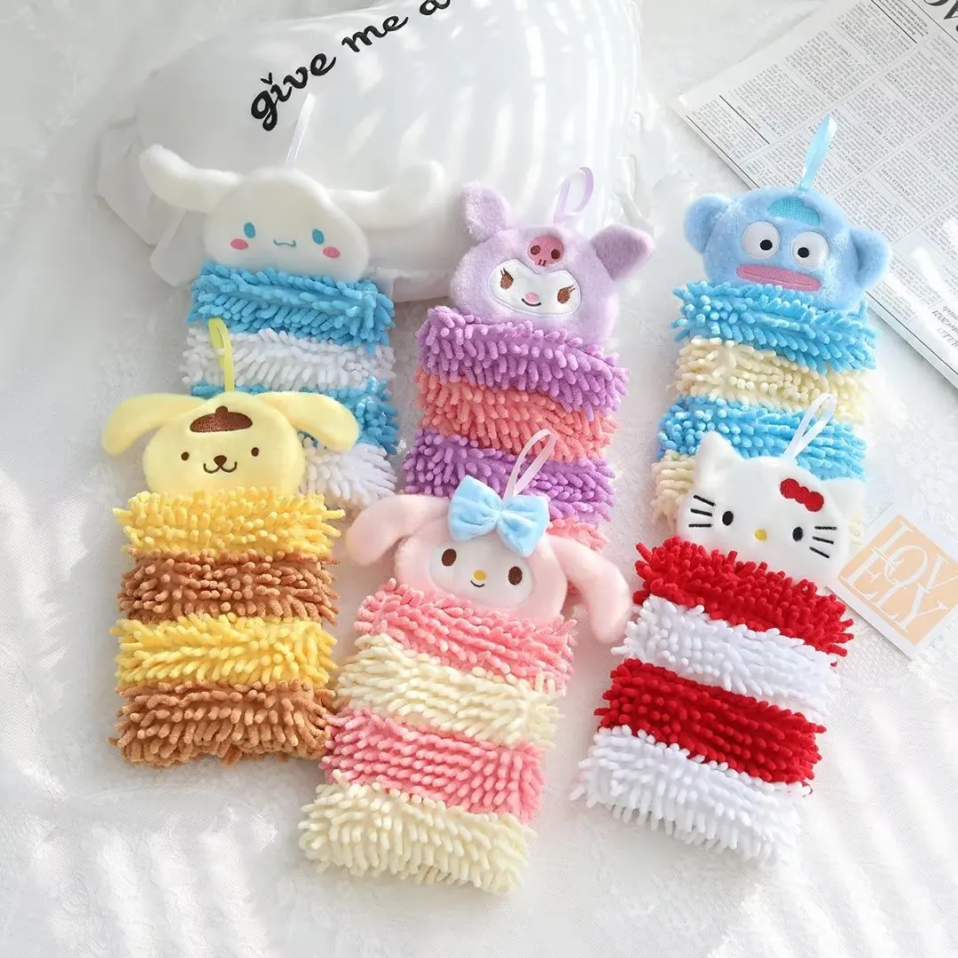 

Sanrio cartoon hand towel hanging household kitchen wipes bathroom bathroom absorbent towel cute wipe handkerchiefs