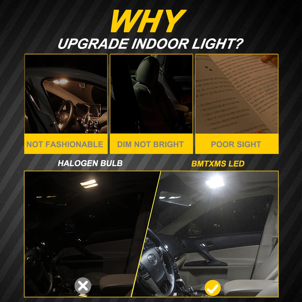 BMTxms 9PCS Canbus For Toyota Camry XV70 2018 2019 2020 2021 Car LED Interior Light Bulb Kit Vehicle Lamp Accessories