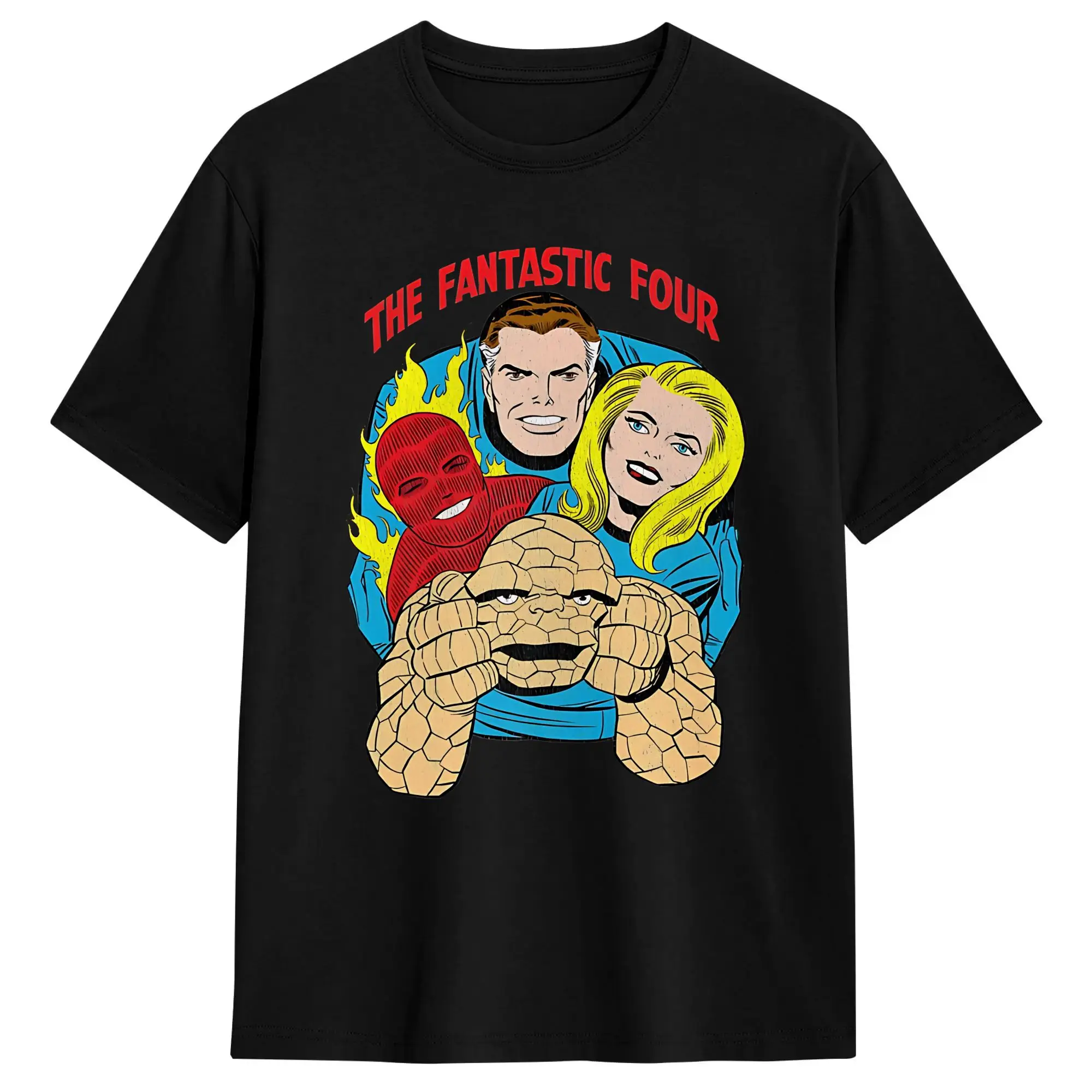 Streetwear Fantastics Fours  Retro Comic  Tshirts Men O-neck Short Sleeve Top Tee  100%Cotton Summer Top Tee