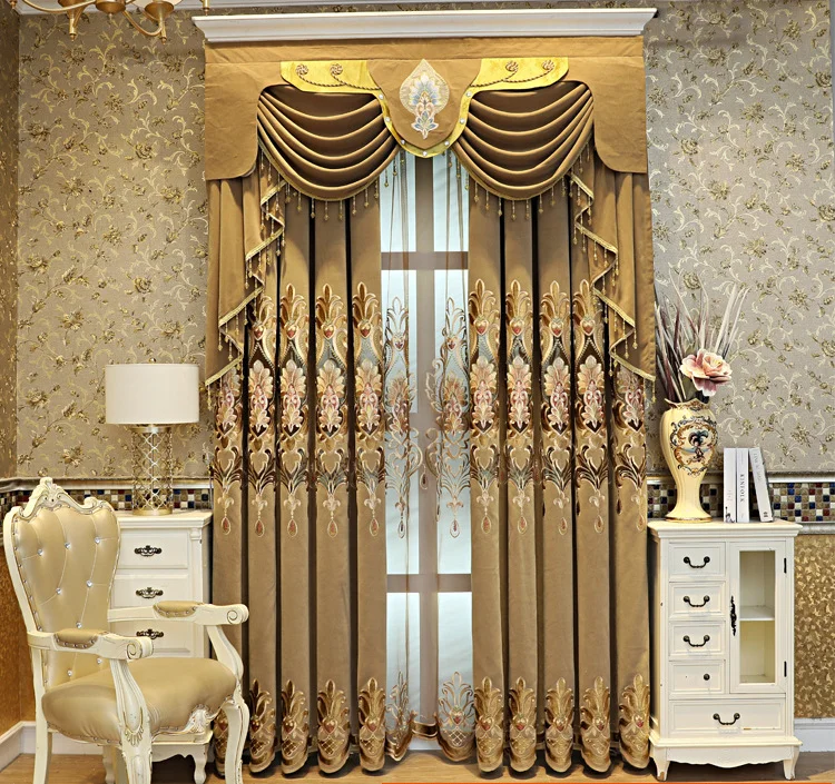 

Curtains for Living Room Dining Bedroom High-end European Style Baby Cashmere Luxury Atmosphere Simple European Customization