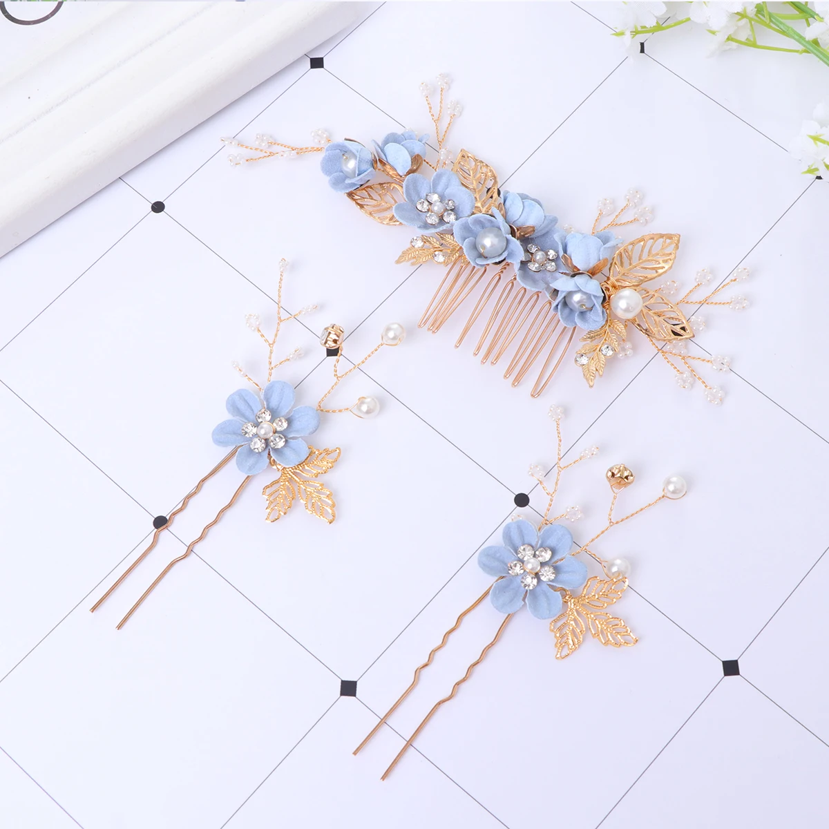 

3 Pcs Wedding Headdress Hairpin Accessories Bridal Comb for Bride Pearl Women's