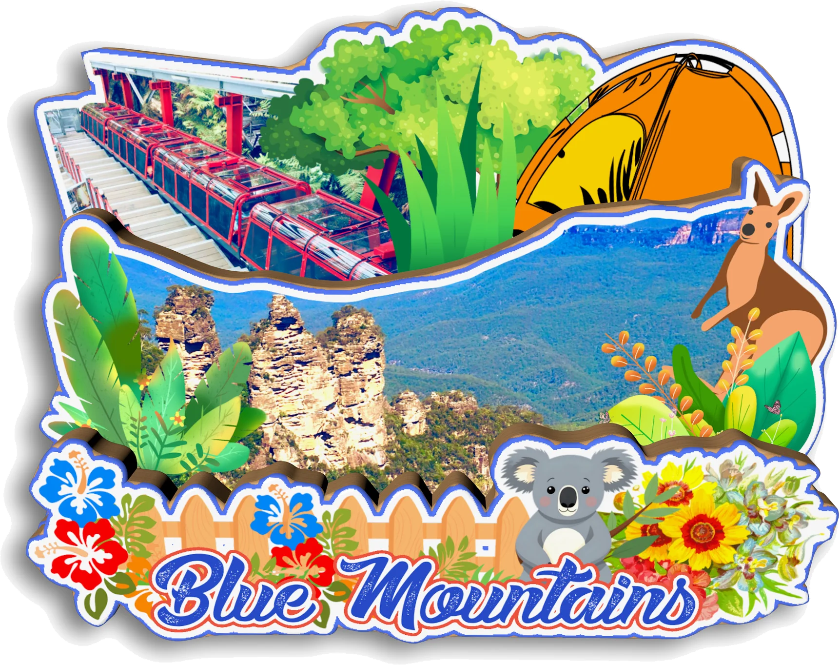 أديليد الحاجز العظيم الشعاب المرجانية أولورو الجبال الزرقاء جزيرة Rottnest نوسا أستراليا مغناطيس الثلاجة هدية تذكارية للسفر #5