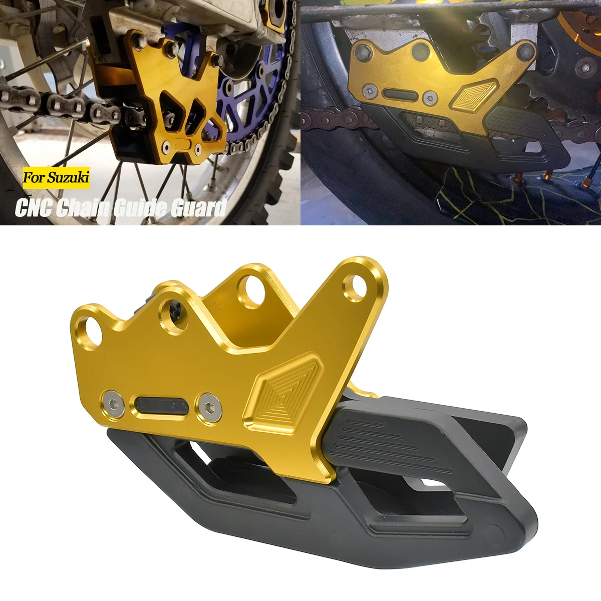 

Motorcycle CNC Chain Guide Guard For Suzuki RM125 RM250 RMZ250 RMZ450 RMZ450Z DRZ400SM RM 125 250 Z250 Z450 Z450Z Z400SM