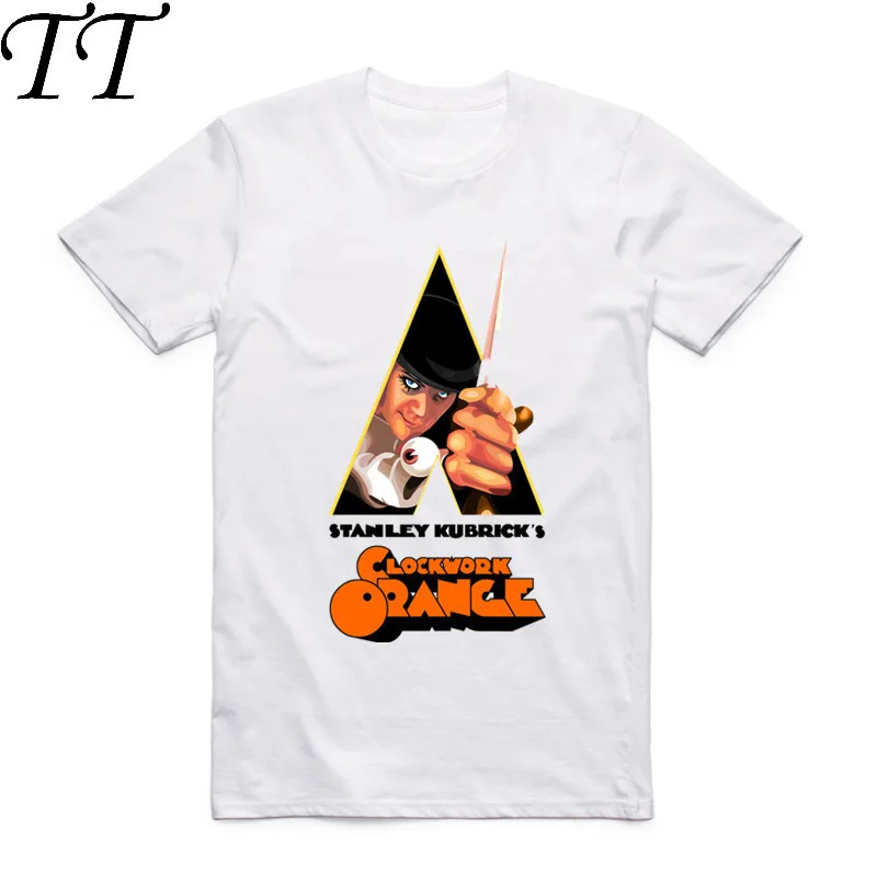Summer Fashion Men Print Stanley Kubrick's Clockwork Orange T-shirt O-Neck Short Sleeve Alex Malcolm McDowell Tee T shirt