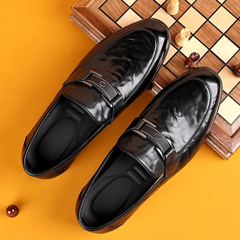 Men's Business Designer Brand Genuine Leather Shoes Fashion Small Leather Shoes British Style Spring Autumn New Flat Sole Shoes