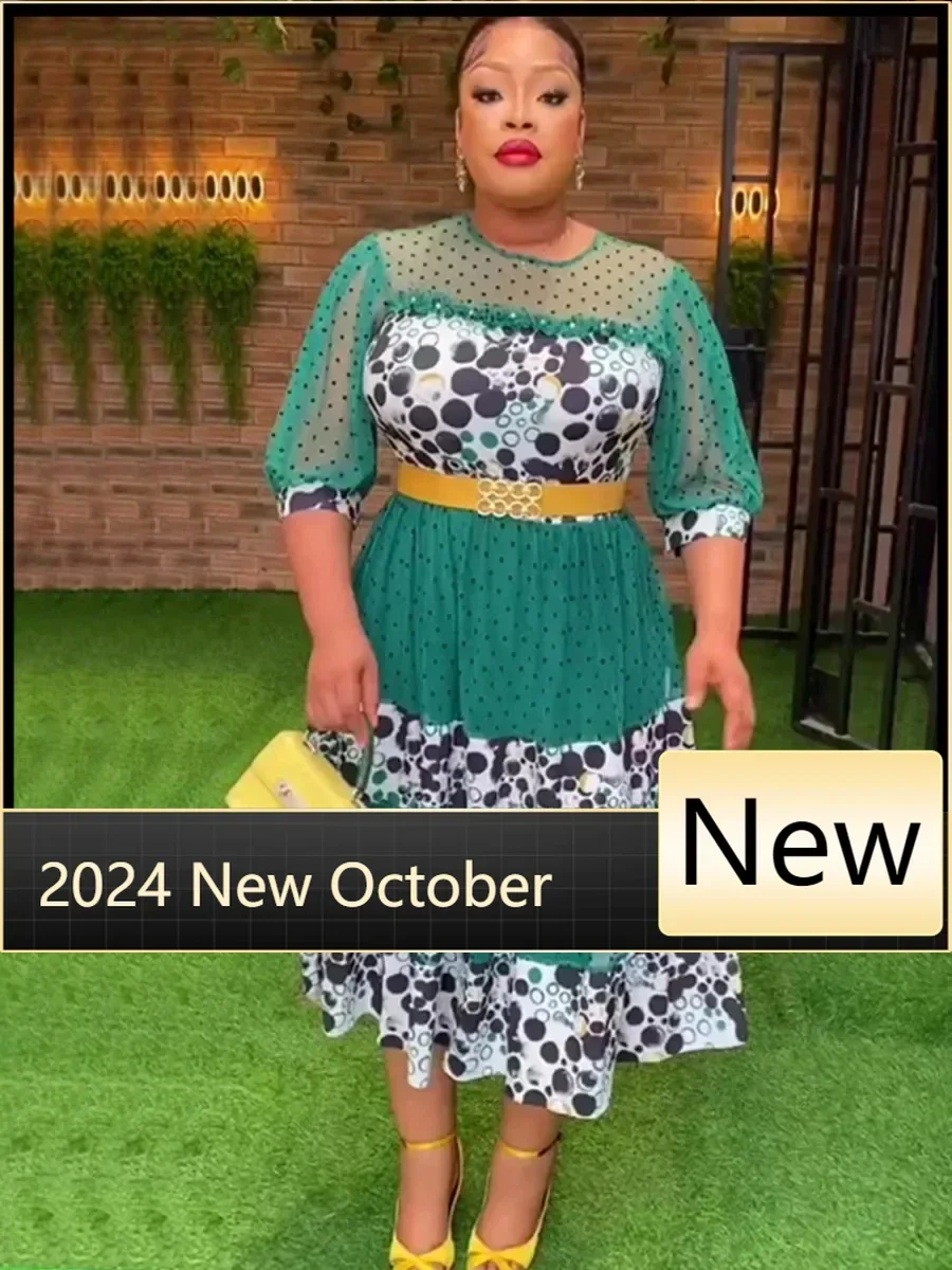 

Customized Elegant African Dresses for Women 2024 New Spring Africa Clothing Plus Size Wedding Party Long Dress Dashiki Ankara O