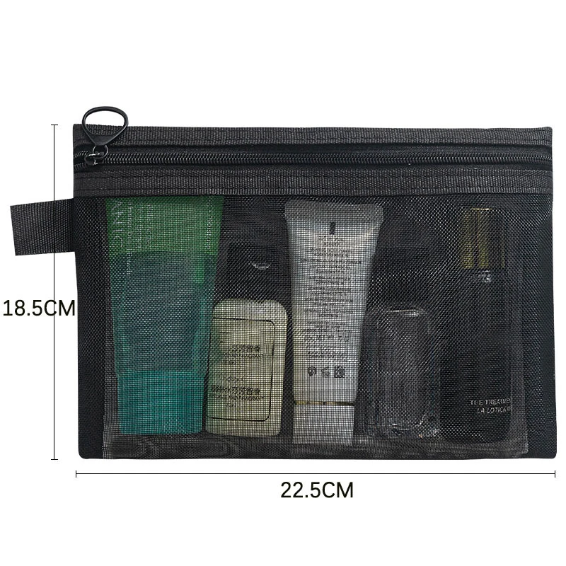 A4 A5 A6 Nylon Mesh File Bag Transparent Zipper Test Paper Information Student Pen Bag Transparent Mesh Cosmetic Storage Bag