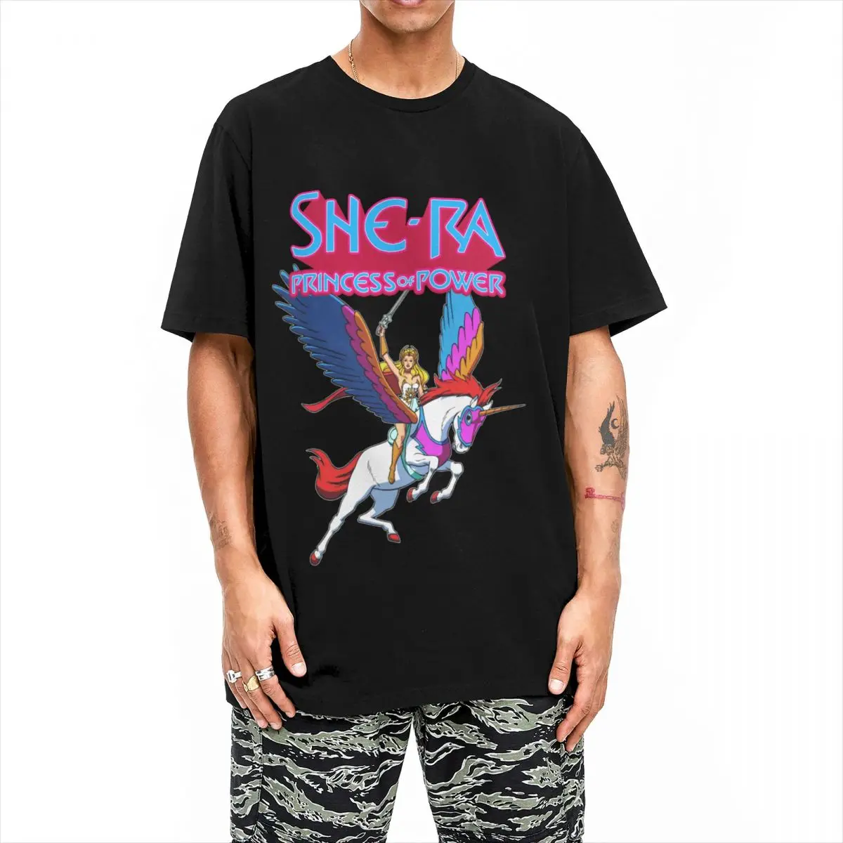 She-Ra Princess Of Power T-Shirt per uomo He-Man e the Masters of the Universe T-Shirt in puro cotone abbigliamento per adulti