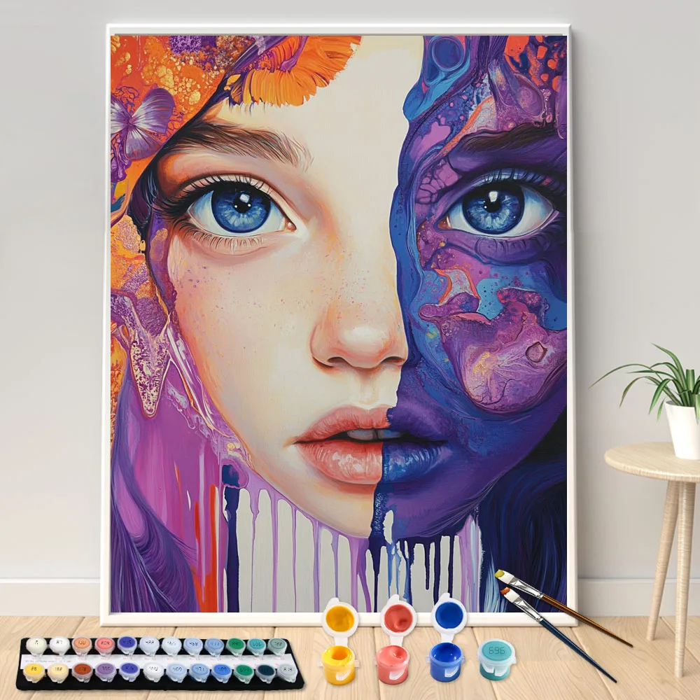 Digital Acrylic Painting Kit DIY Mask Hand Art Canvas Hand Painted Home Decor Personalized Surprise Gift