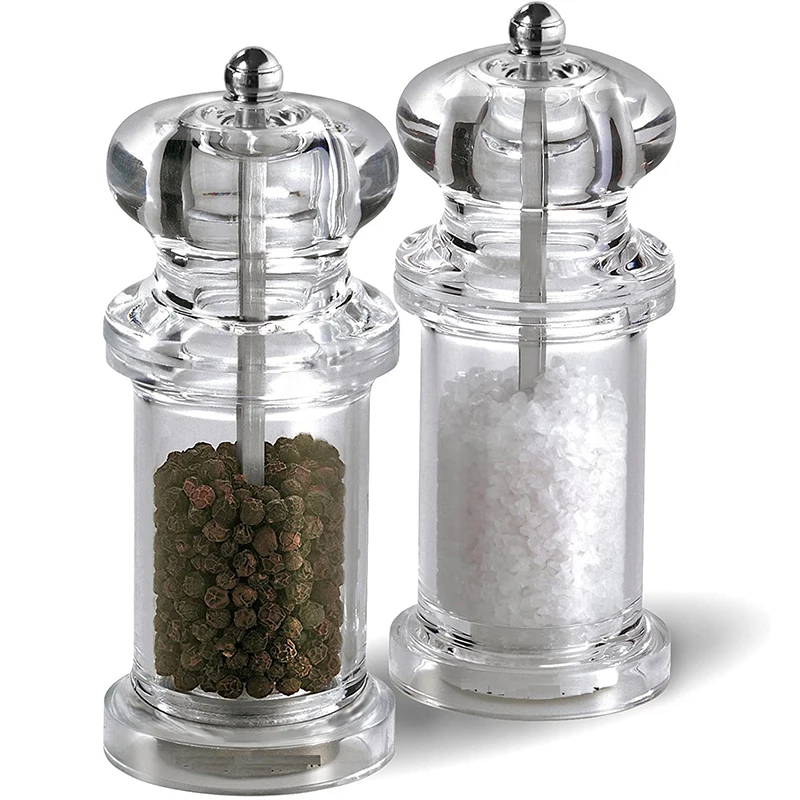 Pepper Grinder Mill  Salt and Pepper Transparent spice grinder Shakers Adjustable Coarseness Kitchen Cooking Tools