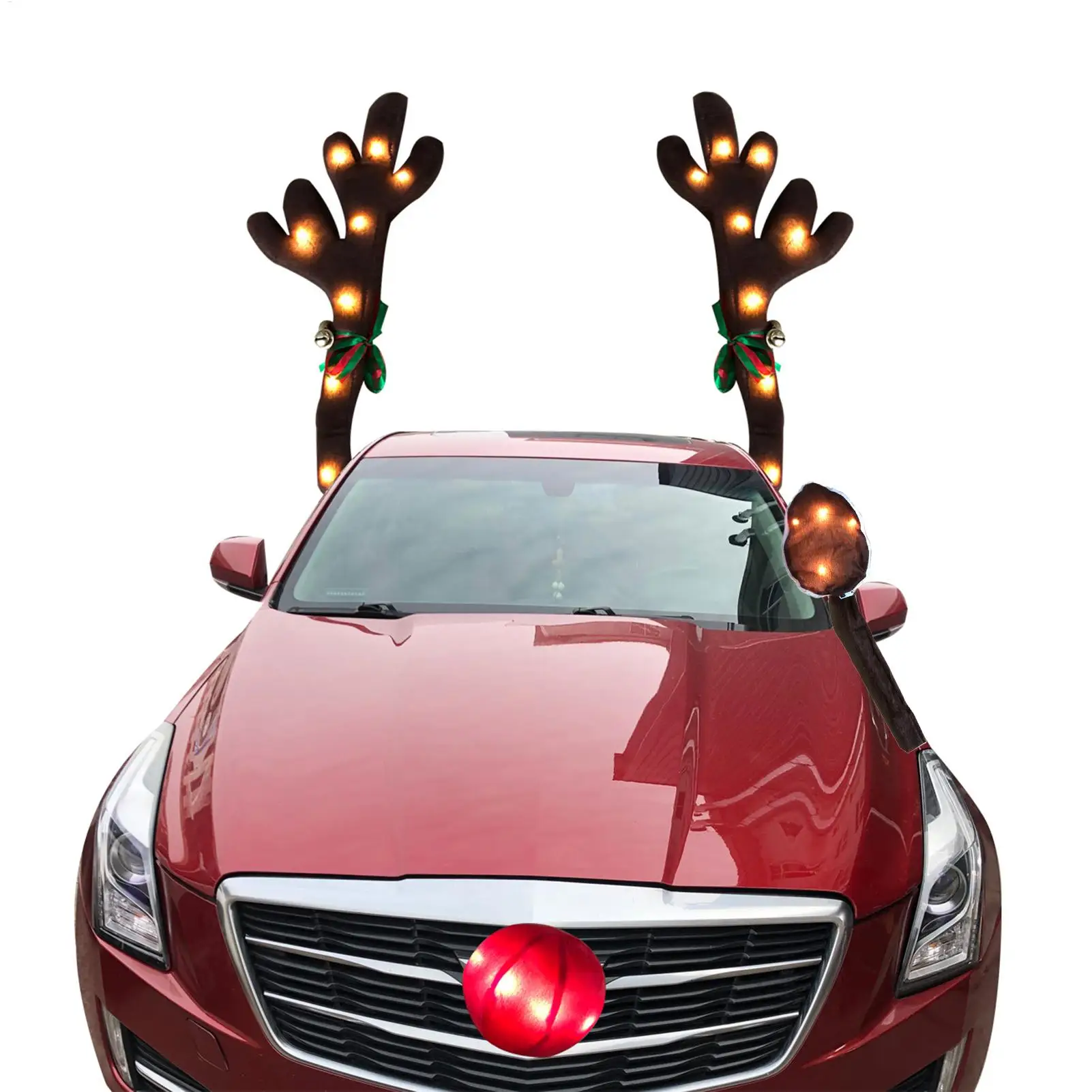 

Reindeer Antler For Cars Cute Costume With LED Lights Reindeer Christmas Decoration For Holiday Van Party Seasonal Celebration