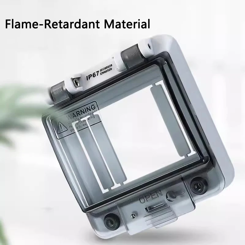 Waterproof Transparent Window Cover IP67 ABS Plastic For Outdoor Juction Box Protective Botton Switch Without Mounting Din Base