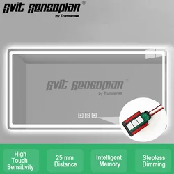 Trumsense WS08F3-M6-RBL Dimming Touch Switch for Bathroom LED Light Mirror Control 2 Color LED Strip Brightness With Anti Fog