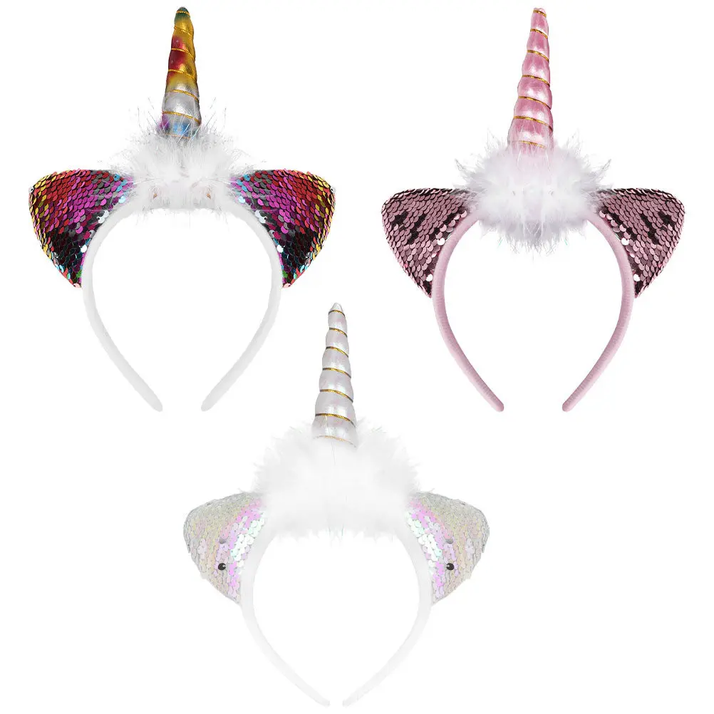 3Pcs Unicorn Headband Set for Safe Lightweight Premium Material Party Hairband Birthday Halloween Cosplay Stage