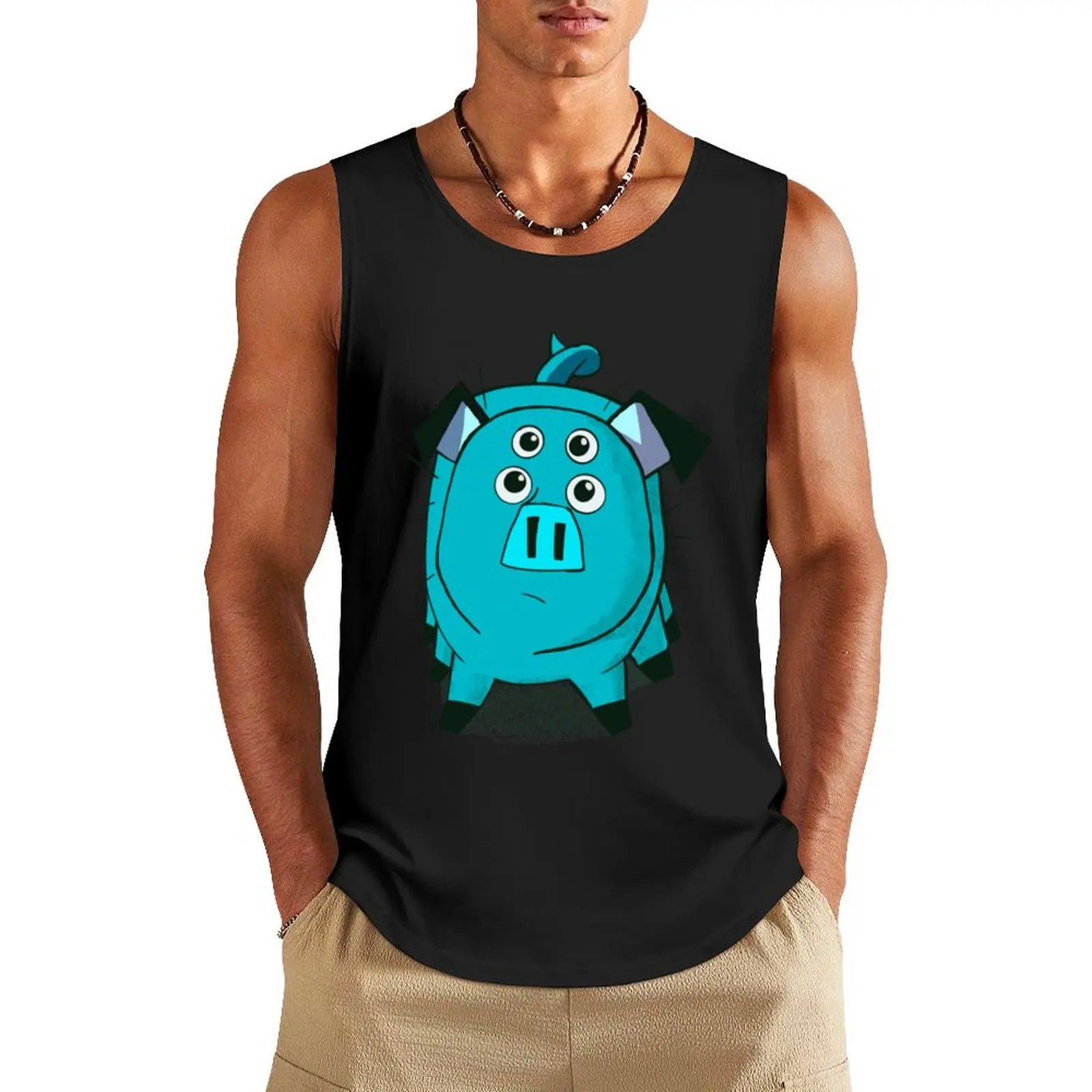 KIPO friend squad rabbit pig Tank Top bodybuilding t shirt Man gym clothes