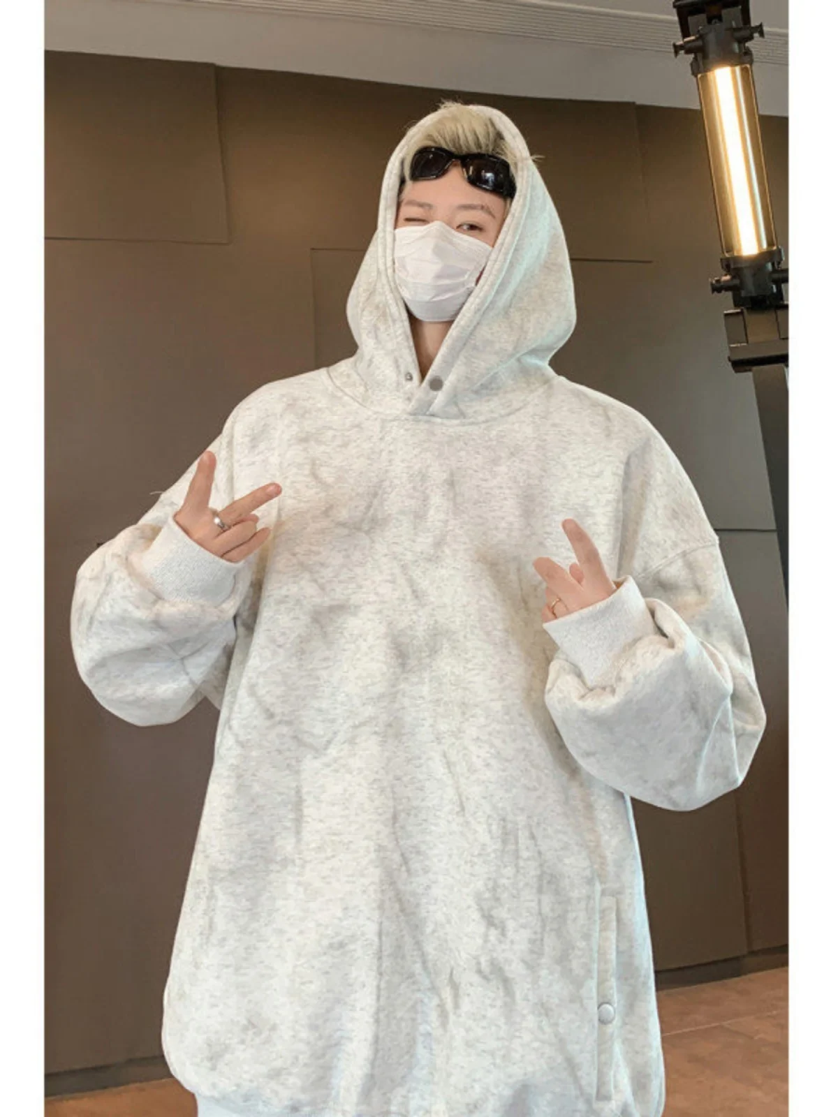 

American Dyed Hoodie Men's Autumn Winter Trendy Brand Haome Heavyweight Cleanfit Loose Hardwearing Jaet for Men