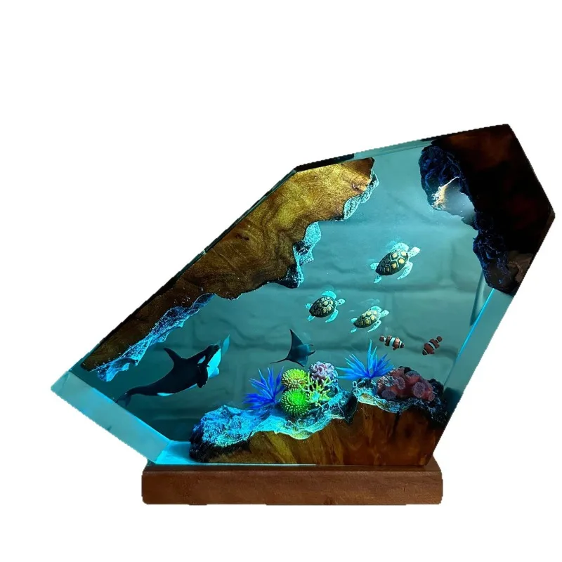 

Killer Whale Resin Epoxy Night Light Turtle Resin Art Light Handmade Bedroom Decoration Valentine's Day Gift