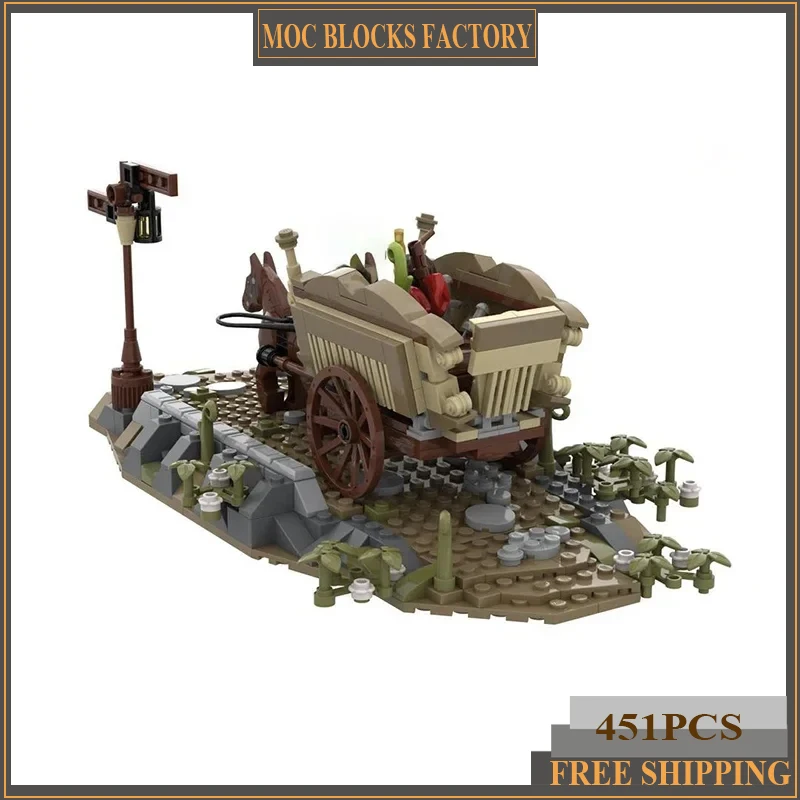 

Magical Rings Moc Building Blocks Movie Scene Medieval Carriage Model Castle Bricks DIY Assembly Street View Toys Gifts
