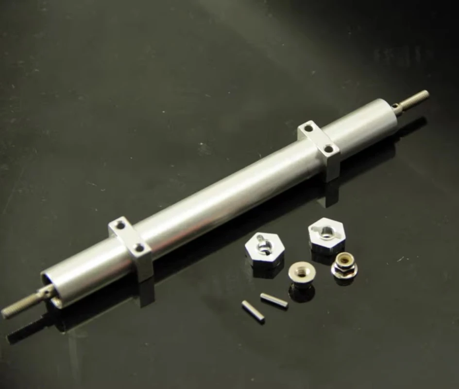 Eje trasero de Metal sin alimentación de 140mm para camión Tamiya RC 1/14, remolque volquete Scania 770S R470 Benz Actros Volvo MAN LESU, piezas de bricolaje