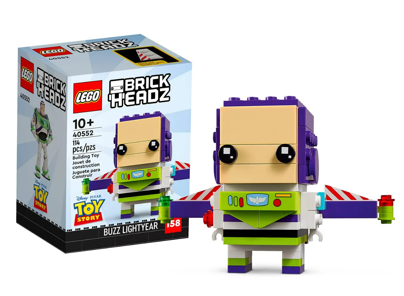 LEGO BrickHeadz 40552 Kultowy Disney i Pixar Buzz Astral dla dzieci Prezent urodzinowy na Dzień Dziecka 114 sztuk