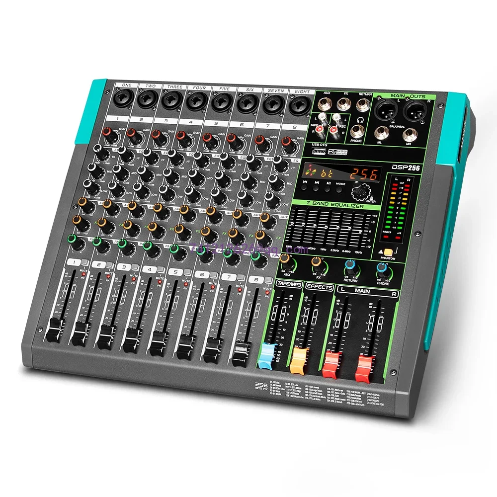 power amplifier 8 Channels Digital Professional Audio Mixer With Amplifier Console for Studio Stage