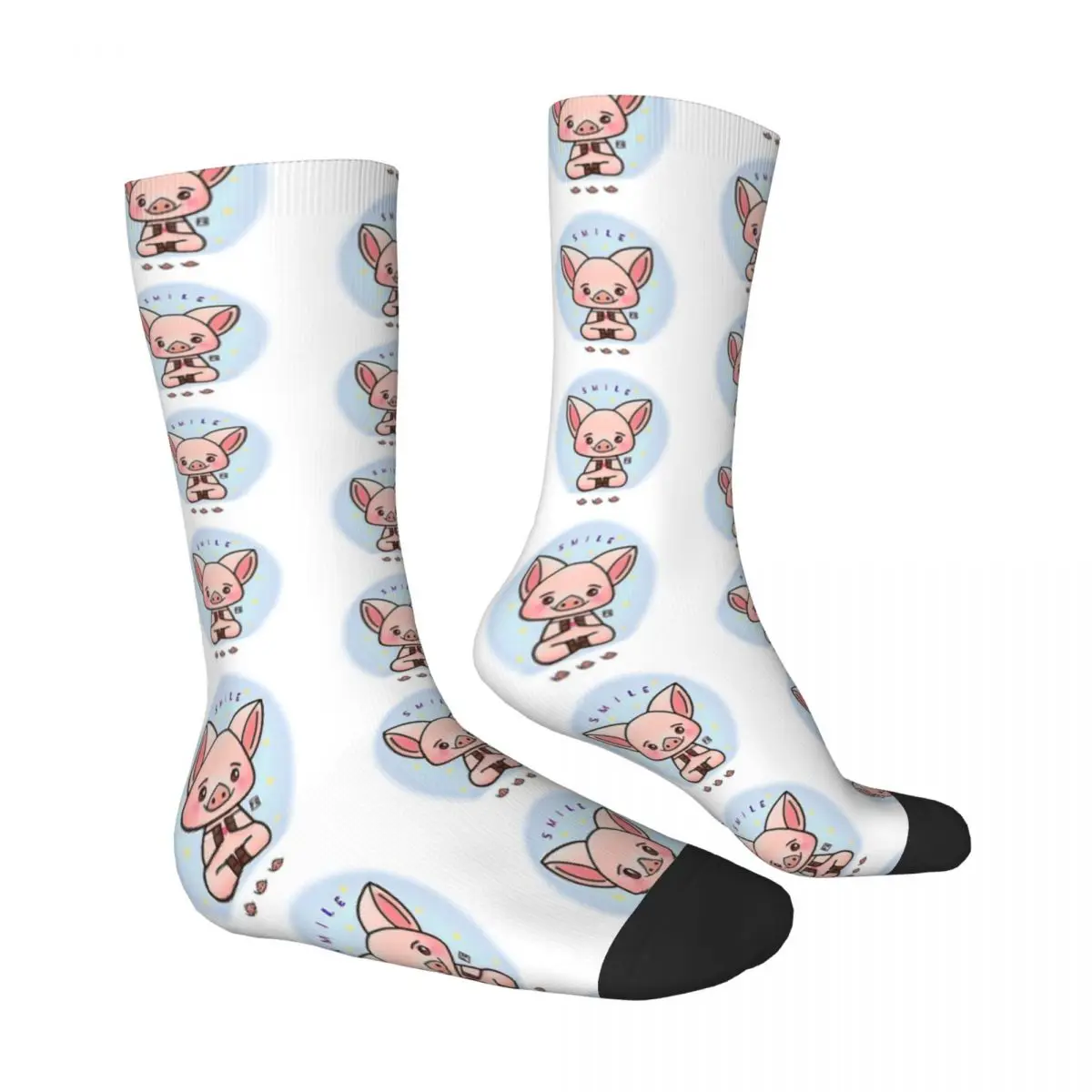 Cute Pig Animal Pig Lover - Smile Pig Men Women Socks Cycling Novelty Spring Summer Autumn Winter Stockings Gift