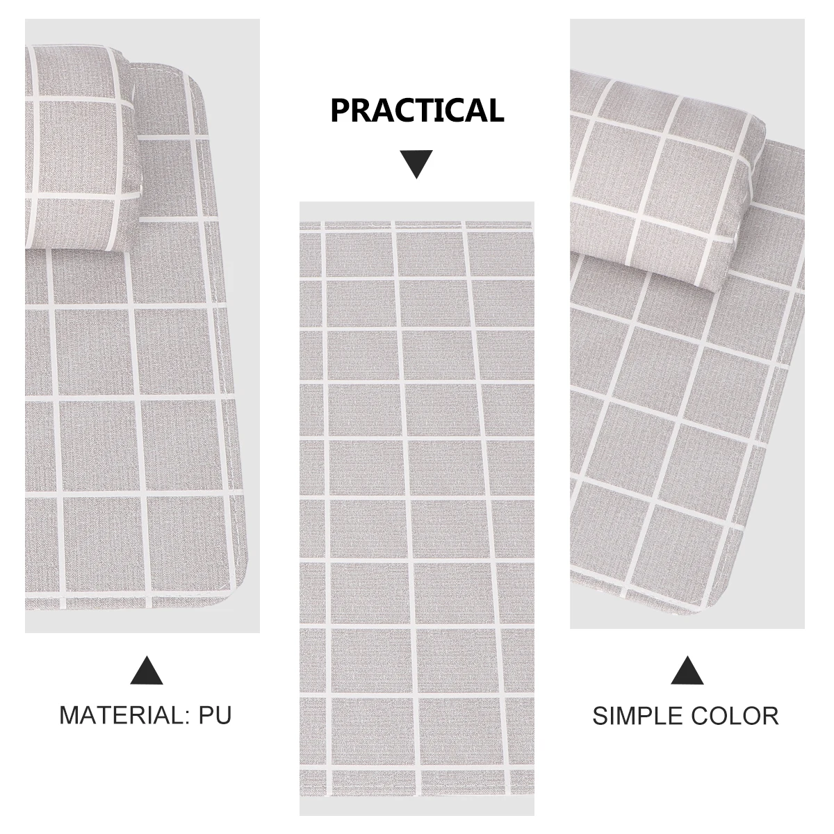 

Nail Pillow Set Manicure Mat PU Cushion Light Grey Soft Comfortable Stylish Professional Salon Use Easy Cleanup Storage