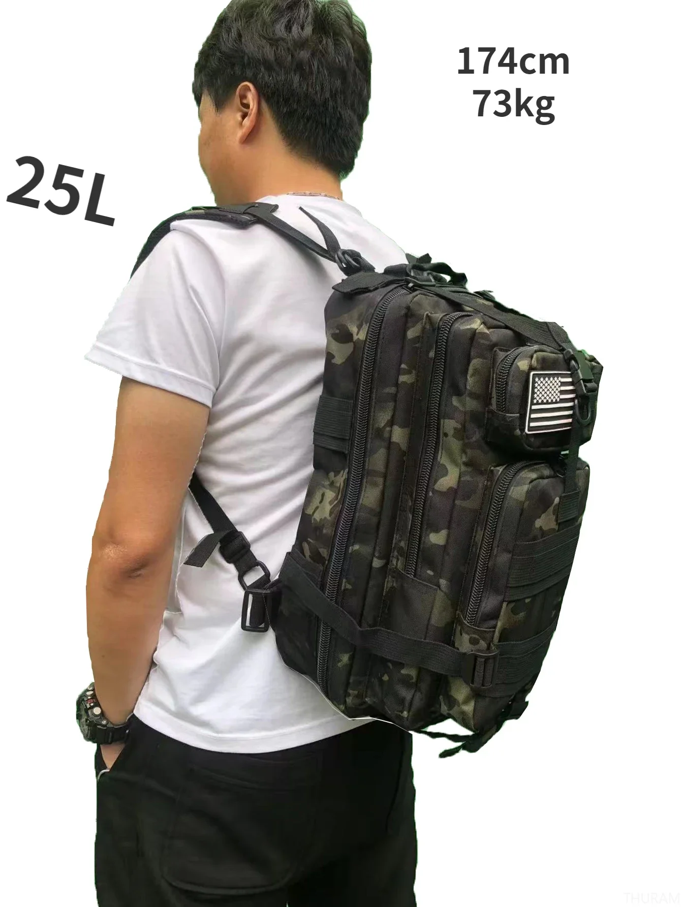 Langlebiger Nylon 50L Wasserdichter Taktischer Outdoor-Rucksack für Wandern, Trekking, Angeln, Jagen, Camping und Reisen – Detail 16
