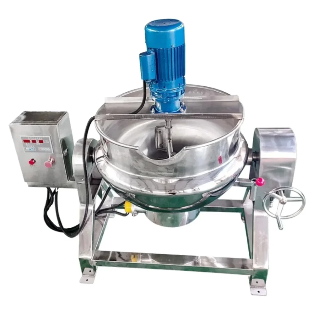 50-1000L Tilting cooking candy kettle with agitator Gas Steam electric jacketed kettle cooking pot with mixer