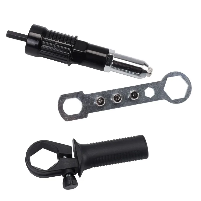 2.4/3.2/4.0/4.8mm,Cordless Rivet Gun Quick & Easy Rivet Pulling Drill Bit Adapter with Hex Shaft Professional Rivet Gun Adapter