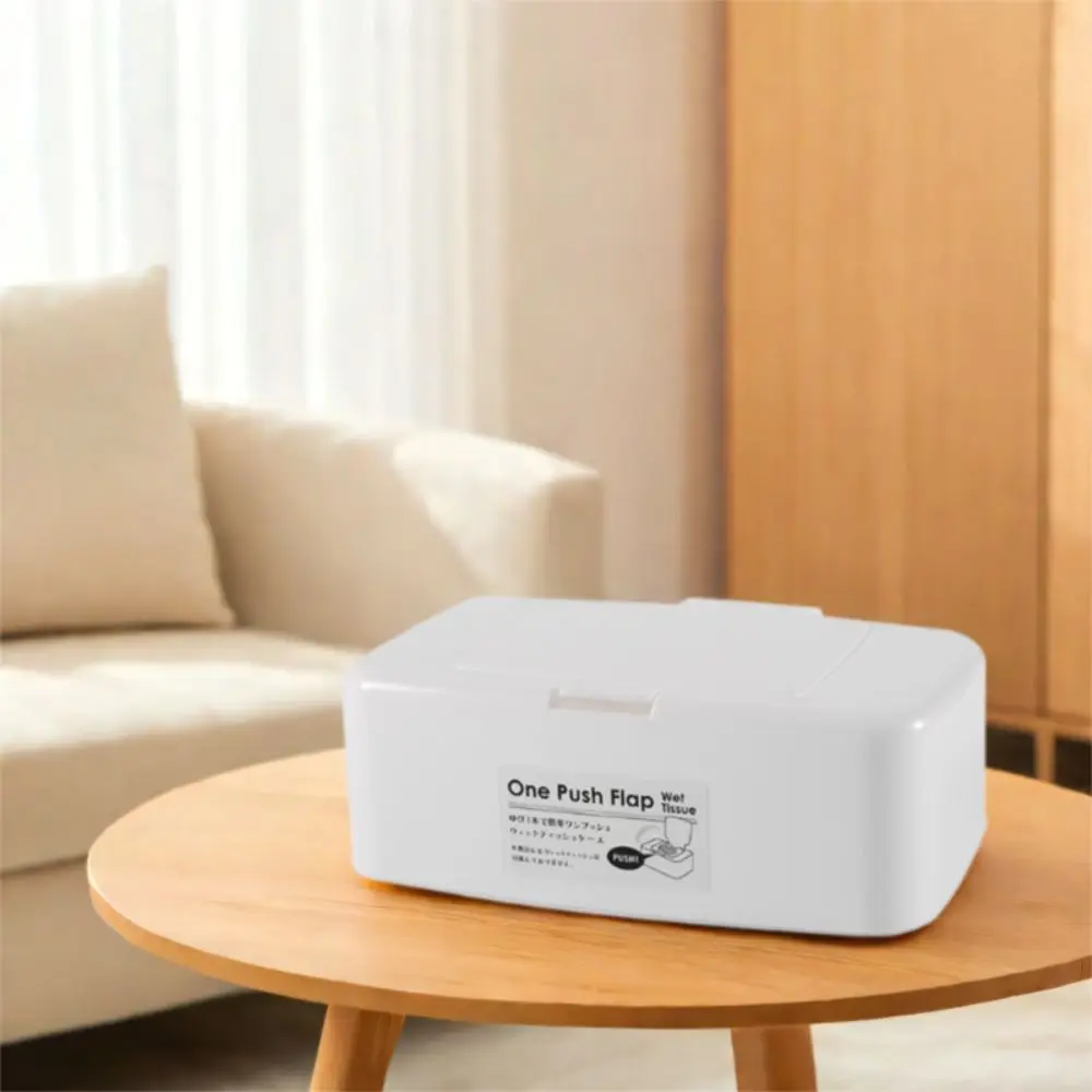 Tissue Container Plastic Wet Tissue Paper Case Portable White Tissue Box Dustproof Removable Wet Wipes Dispenser Holder Hotel