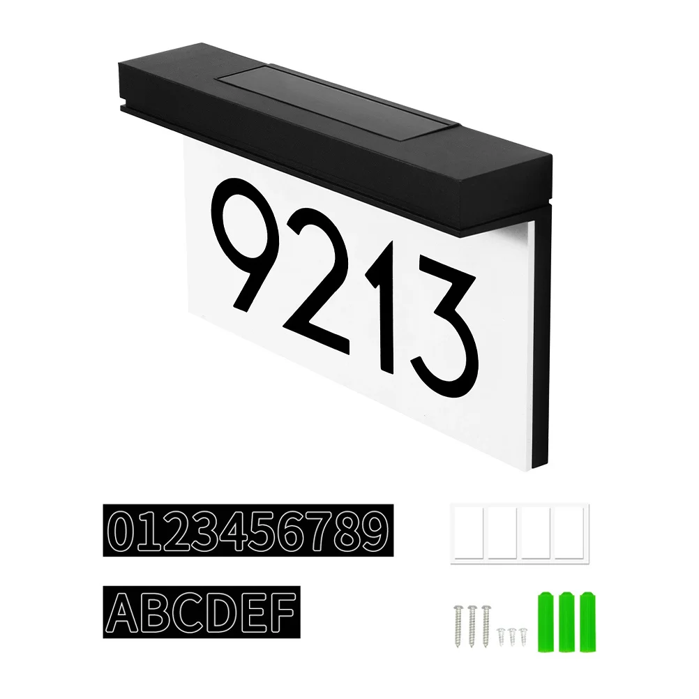 1Set Solar Courtyard Indicator Light Hoogwaardige PP LED-deurplaatlamp Outdoor Waterdicht Solar Huisnummerbord Helder