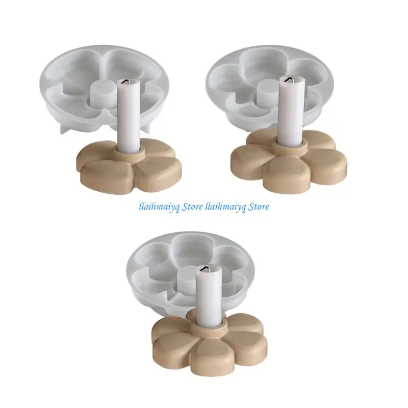 

573B Flower Base Moulds Silicone Texture for Crafting Candlesticks