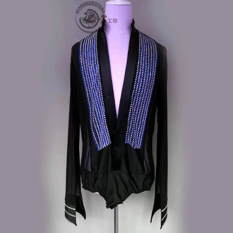 Professionalalism เต้นรําเสื้อผ้าสําหรับชายออกแบบใหม่แขนยาว Tuxedo Latin Ballroom Waltz Flamenco เต้นรําเสื้อผ้าผู้ใหญ่