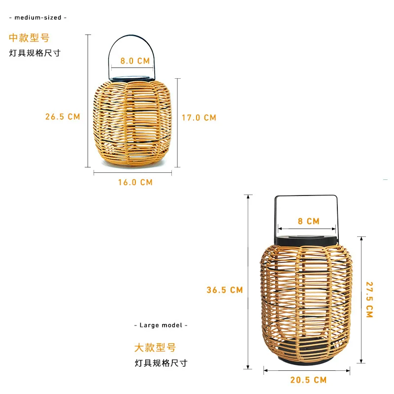 New Handmade Vine Woven Solar Garden Lamp Waterproof Led Camping Courtyard Garden Courtyard Restaurant Home Lamps solar power