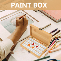 36 Cells Watercolor Paint Box Durable Portable Palette Kids Artists Solid Pigment Storage Painting Color Mixing Case
