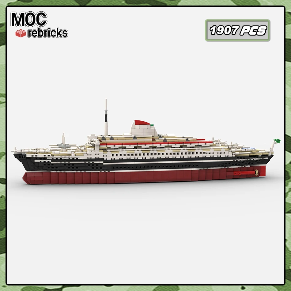 MOC-175846 Andrea Doria Mini zestaw klocków słynne zatopione statki modelują kreatywnych ekspertów klocki zabawkowe prezent na biurko