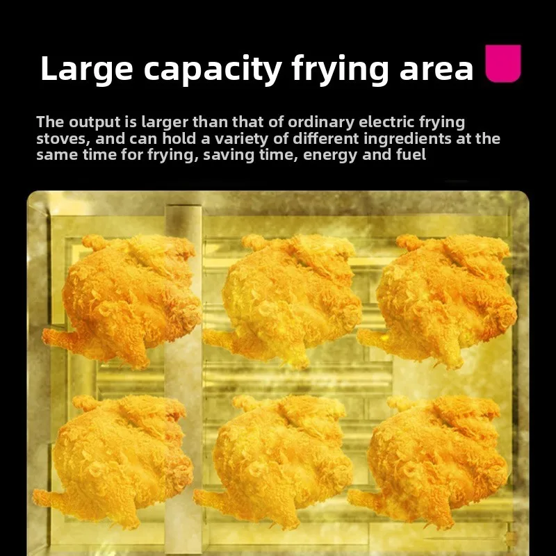 Friggitrice per separazione olio-acqua HTT verticale di grande capacità, friggitrice elettrica per pollo fritto a gas, speciale