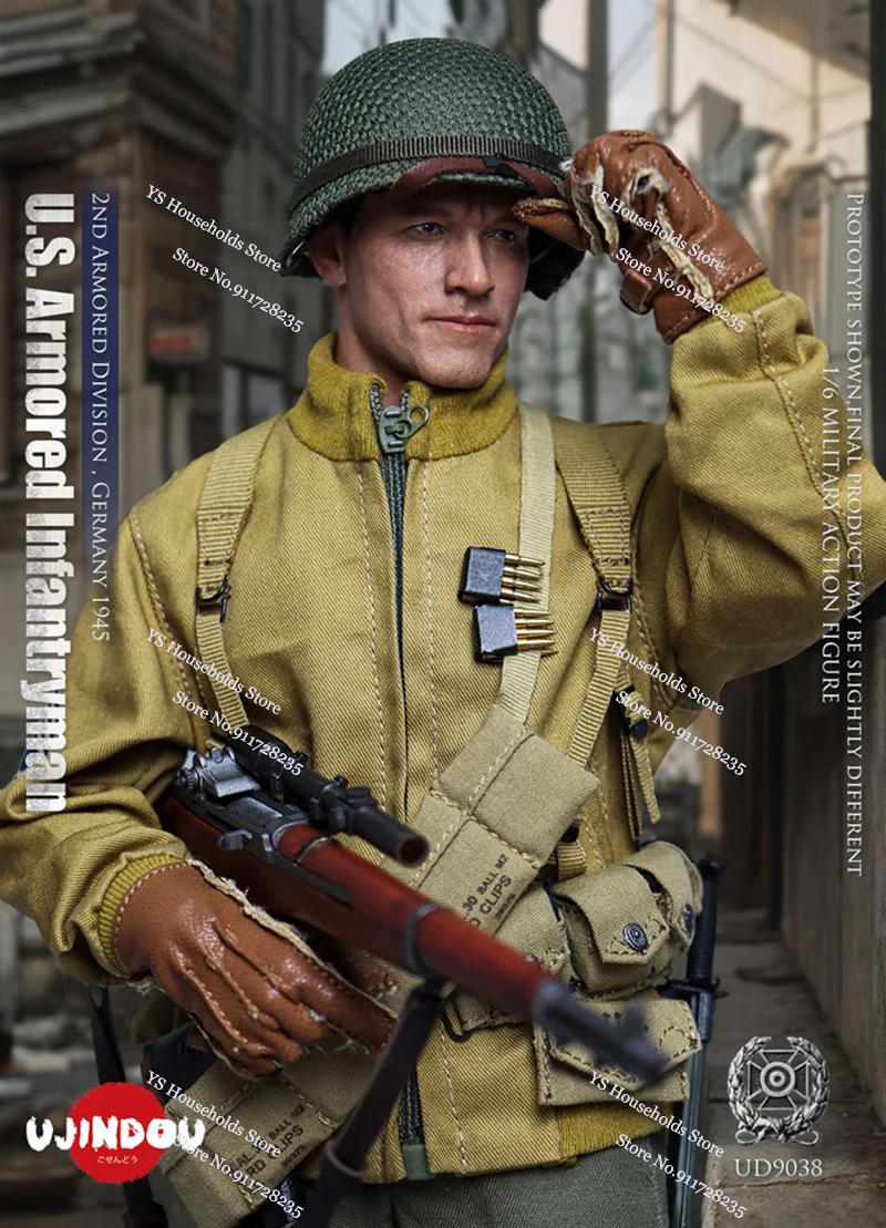 UJINDOU UD9038 1/6 US Armored Infantryman Actionfigurensammlung, statisches Militärgewehrmodell, Ornament, 30,5 cm, männliches Soldatenmodell
