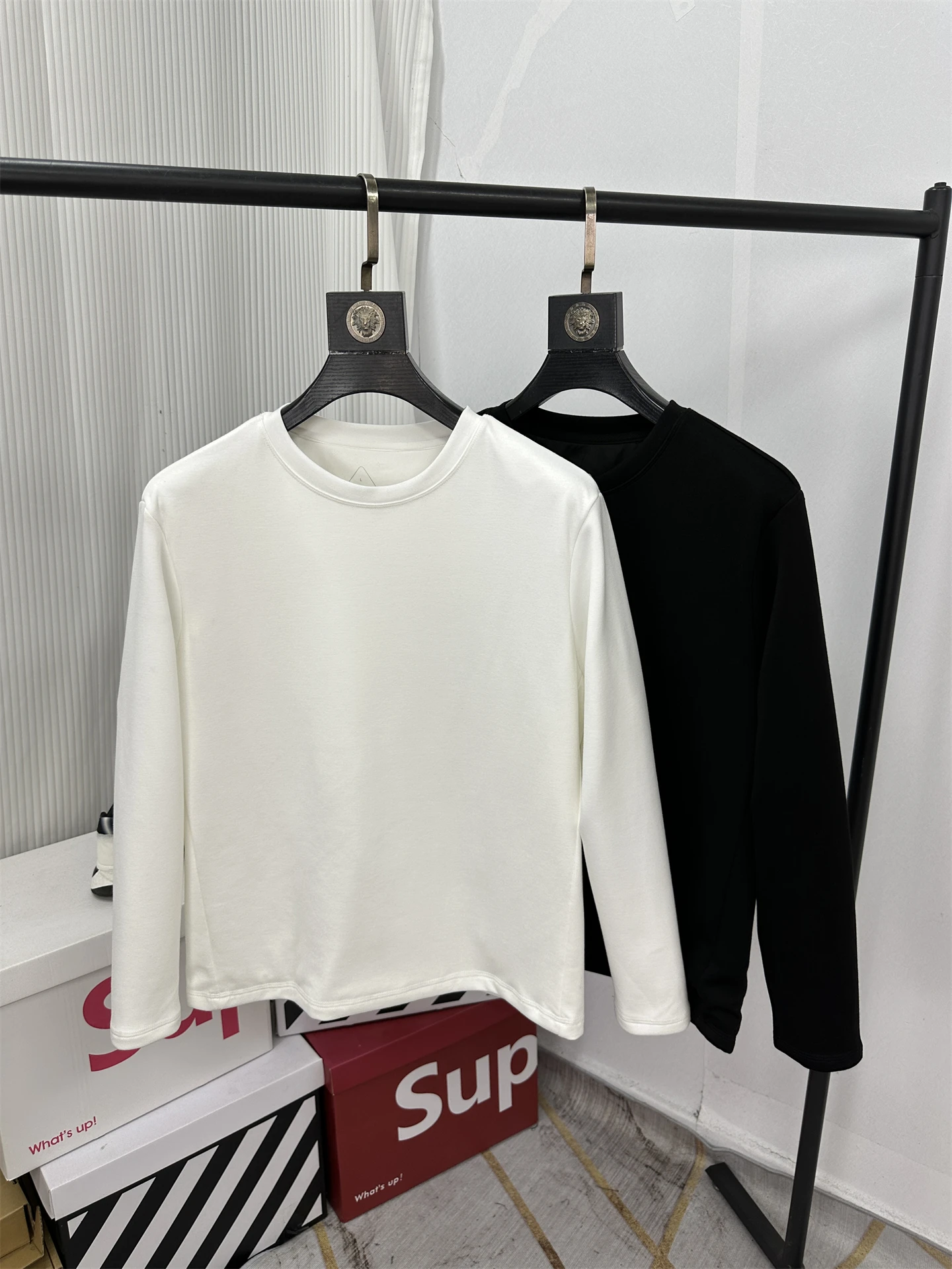 

Мужская теплая футболка с круглым вырезом, однотонная, универсальная, зимняя, модная, простой дизайн, стандартный крой, длинный рукав, смесовая ткань из полиэстера