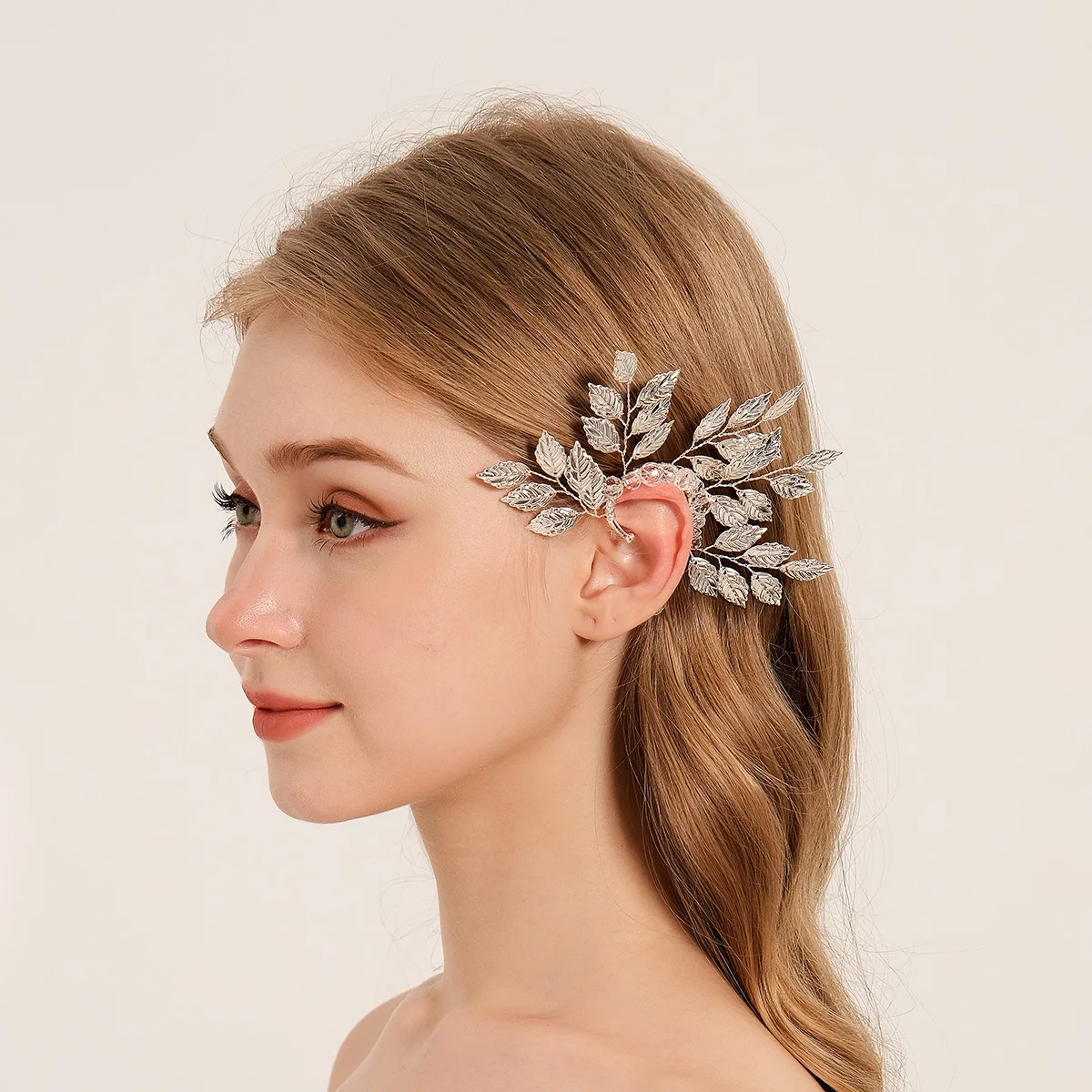 Luxury Metal Ear Bone Clips Bridal Princess Jewelry Pearl and Rhinestone Handmade Earring Clips Prom Accessories Brithday Gifts